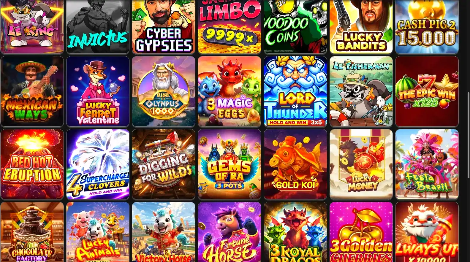 Интерфейс казино Триумф на большом экране